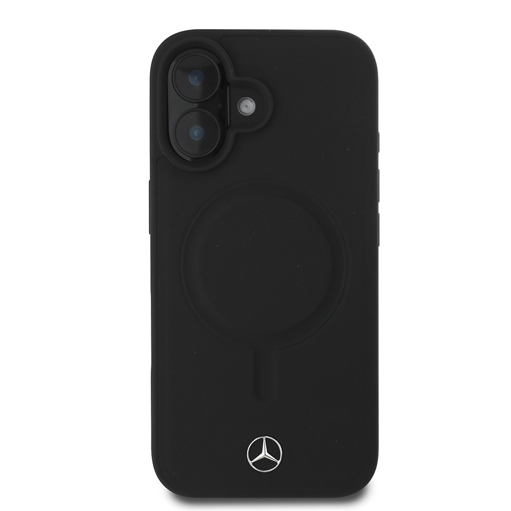 Apple iPhone 16 Uyumlu Plus Uyumlu Kılıf Mercedes Benz M-safe Şarj Özellikli Yumuşak Deri Orjinal Lisanslı Kapak - 2