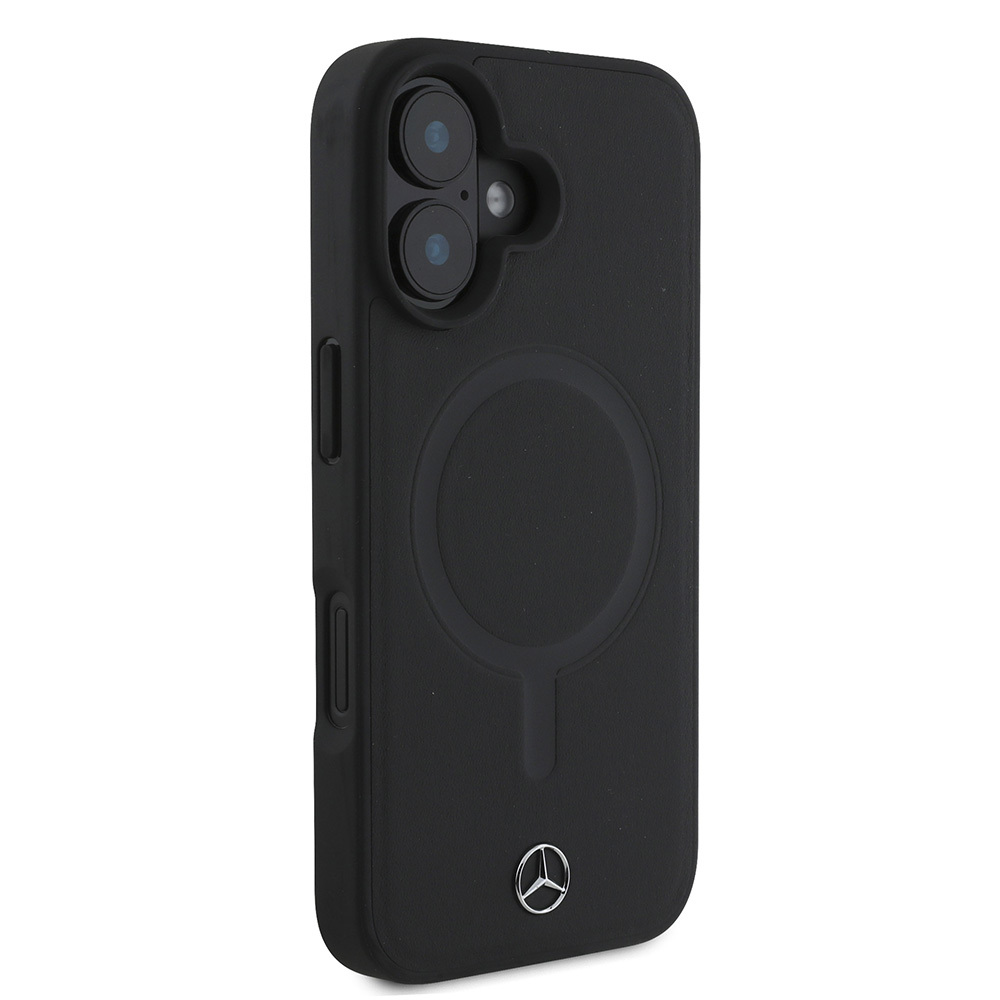 Apple iPhone 16 Uyumlu Plus Uyumlu Kılıf Mercedes Benz M-safe Şarj Özellikli Yumuşak Deri Orjinal Lisanslı Kapak - 3