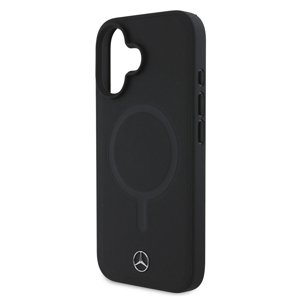 Apple iPhone 16 Uyumlu Plus Uyumlu Kılıf Mercedes Benz M-safe Şarj Özellikli Yumuşak Deri Orjinal Lisanslı Kapak - 5