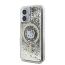 Apple iPhone 16 Uyumlu Kılıf Hello Kitty Orjinal Lisanslı M-safe Şarj Özellikli IML Baskı Kitty Head Logolu Sıvılı Simli Altın Ateşi Kapak - 2