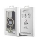 Apple iPhone 16 Uyumlu Pro Uyumlu Max Uyumlu Kılıf Hello Kitty Orjinal Lisanslı M-safe Şarj Özellikli IML Baskı Kitty Head Logolu Sıvılı Simli Altın Ateşi Kapak - 7