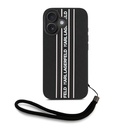 Apple iPhone 16 Uyumlu Kılıf Karl Lagerfeld Orjinal Lisanslı Askılı Saffiano Athleisure Şerit Çizgili Kapak - 1