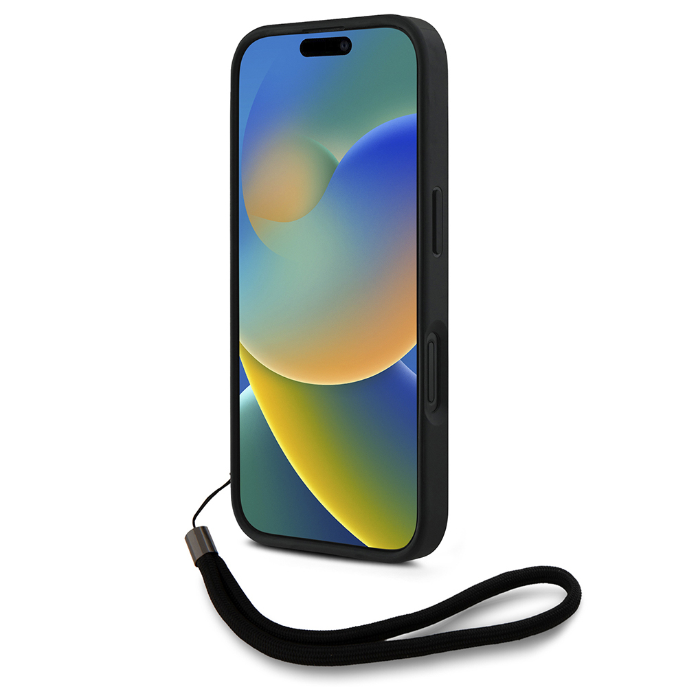 Apple iPhone 16 Uyumlu Kılıf Karl Lagerfeld Orjinal Lisanslı Askılı Saffiano Athleisure Şerit Çizgili Kapak - 3