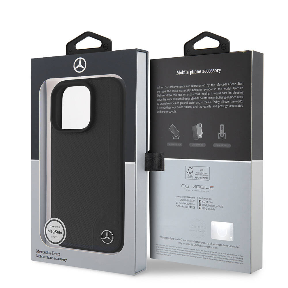 Apple iPhone 16 Uyumlu Pro Uyumlu Max Uyumlu Kılıf Mercedes Benz Orjinal Lisanslı M-safe Şarj Özellikli 3D Metal Logolu Wood Imitation Deri Kapak - 7