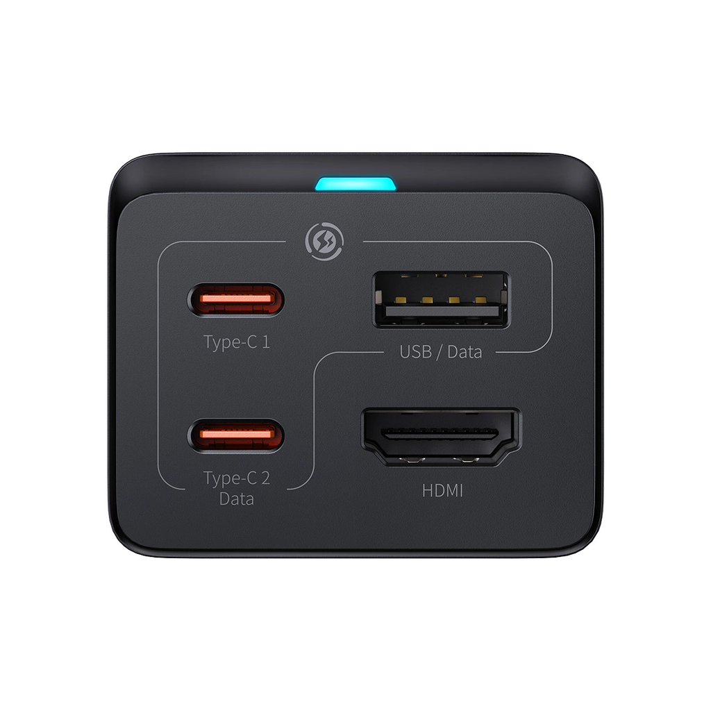 Baseus GaN5 Pro 67W Telefon Tablet Macbook Pro Masa Üstü Hızlı Şarj + HUB ( HDMI + Type-C + Usb-A Data )