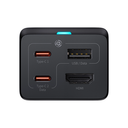 Baseus GaN5 Pro 67W Telefon Tablet Macbook Pro Masa Üstü Hızlı Şarj + HUB ( HDMI + Type-C + Usb-A Data )