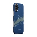 Apple iPhone 16 Uyumlu Kılıf M-safe Şarj Özellikli Aramid Fiber Pitaka Tactile Woven Starpeak Serisi Milky Way Galaxy Kapak - 7