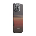 Apple iPhone 16 Uyumlu Pro Uyumlu Kılıf M-safe Şarj Özellikli Aramid Fiber Pitaka Tactile Woven Sunset-Moonrise Serisi Sunset Kapak - 1