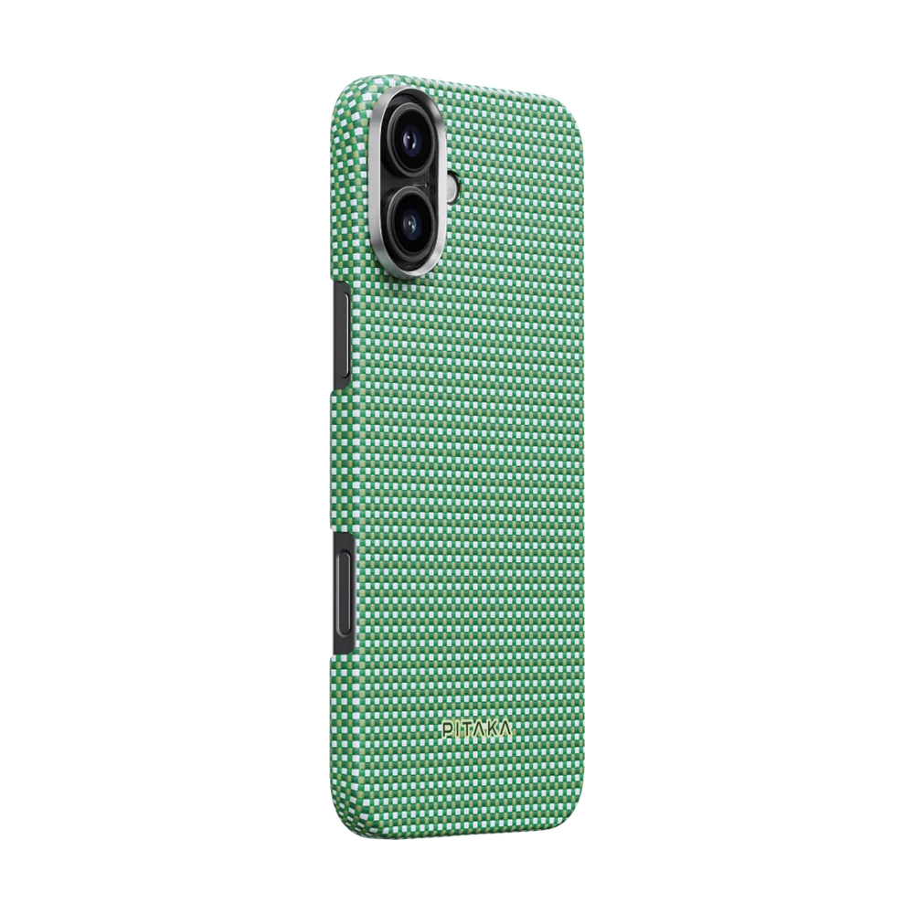 Apple iPhone 16 Uyumlu Plus Uyumlu Kılıf M-safe Şarj Özellikli Aramid Fiber Pitaka Ultra-Slim Classic Serisi Forest Green Kapak - 1
