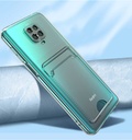 Xiaomi Redmi Note 9S Uyumlu Kılıf Kartlıklı Şeffaf Zore Setra Clear Silikon Kapak