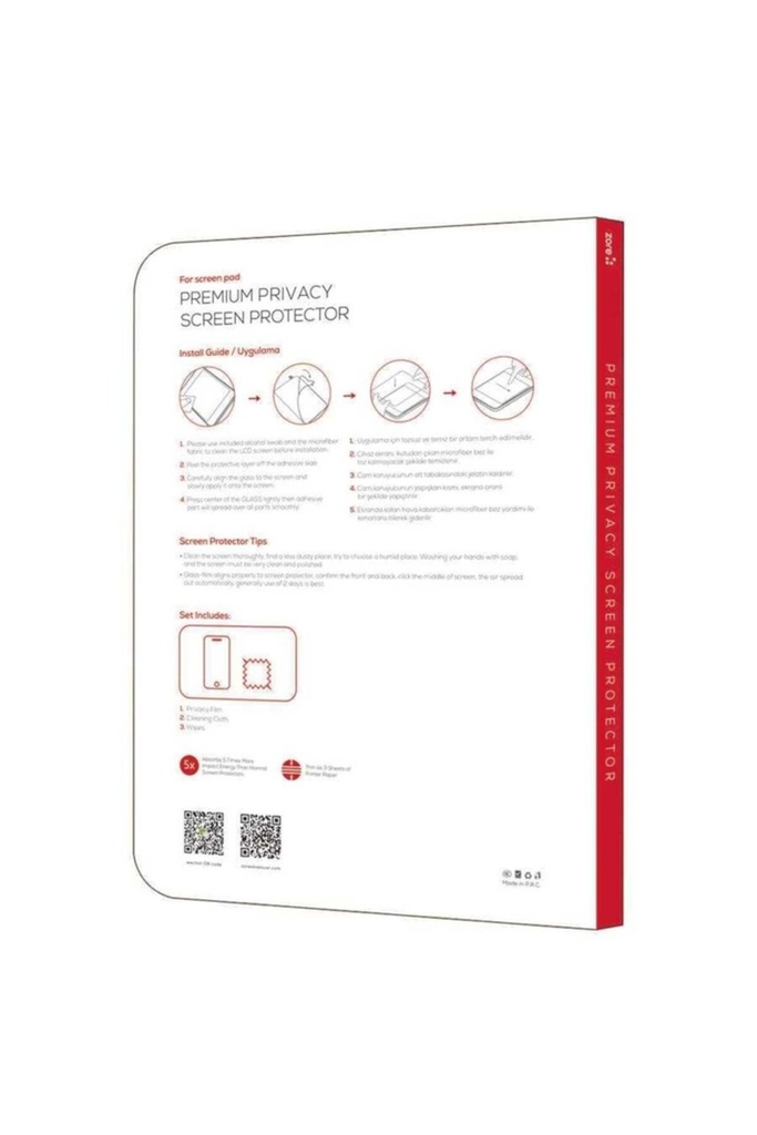 Apple iPad Pro 11 2021 (3.Nesil) Uyumlu Zore Tablet Privacy Temperli Cam Ekran Koruyucu