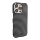 Apple iPhone 16 Uyumlu Pro Uyumlu Kılıf Wiwu DCC-206 M-safe Şarj Özellikli Kamera Standlı Aramid Fiber Tasarım Kevlar Kapak - 2