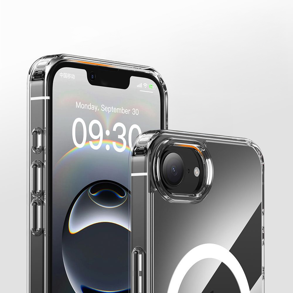 Apple iPhone 16 UyumluE Uyumlu Kılıf M-safe Şarj Özellikli Şeffaf Sert PC Zore Embos Kapak - 3