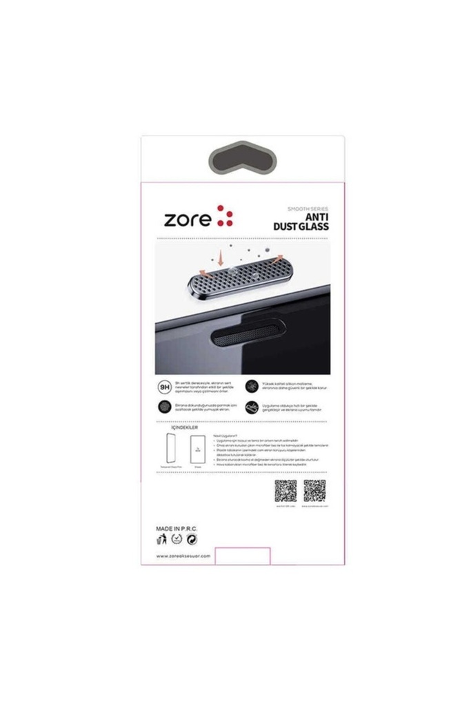 Apple iPhone 14 Pro Uyumlu Ahize Toz Önleyici Zore Anti-Dust Temperli Ekran Koruyucu