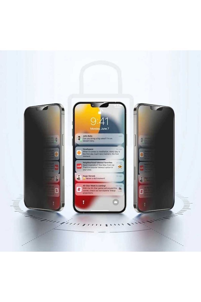 Apple iPhone 14 Pro Uyumlu Hayalet Ekran Koruyucu Davin Privacy Seramik Ekran Filmi