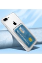 Apple iPhone SE 2022 Uyumlu Kılıf Kartlıklı Şeffaf Zore Setra Clear Silikon Kapak