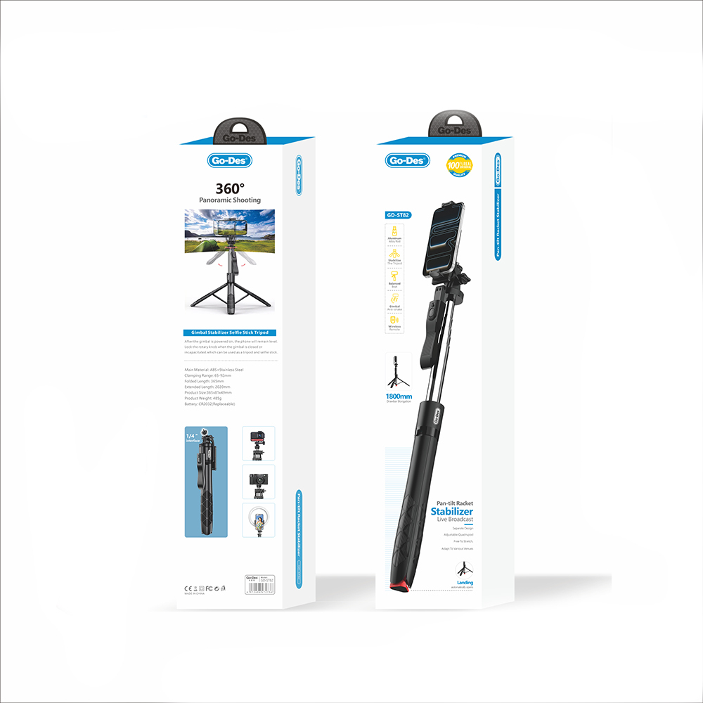 Go Des GD-ST82 360 Derece Pan-Tilt Özellikli Tripod Gimbal Stabilizatör - 5