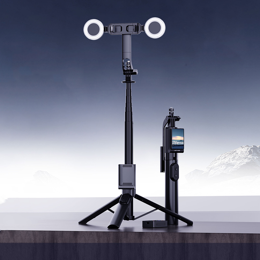 Lenyes LPH120 Uzaktan Kumandalı Çok Fonksiyonlu Sabitleyici Ekranlı Tripod ve Selfie Çubuğu - 1