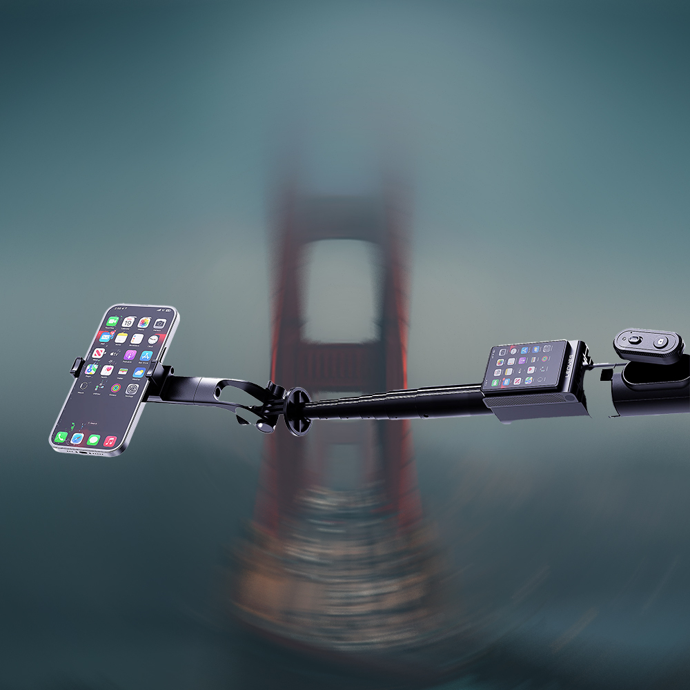 Lenyes LPH120 Uzaktan Kumandalı Çok Fonksiyonlu Sabitleyici Ekranlı Tripod ve Selfie Çubuğu - 2