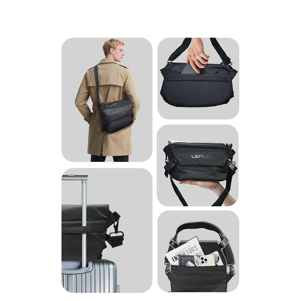 Lenyes LB562 Dreamer Crossbody Serisi Su Geçirmez Deri Tasarımlı Çapraz Vücut Çantası - 3