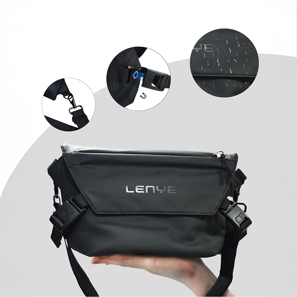 Lenyes LB562 Dreamer Crossbody Serisi Su Geçirmez Deri Tasarımlı Çapraz Vücut Çantası - 5