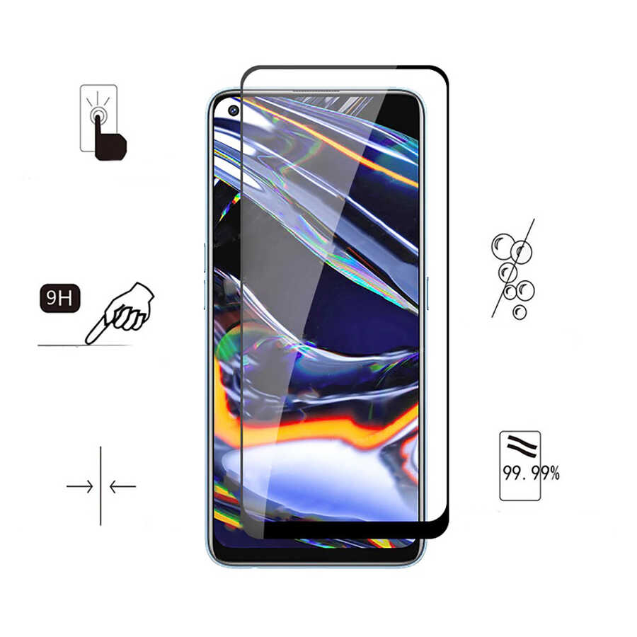 Realme 7 Uyumlu Zore Kenarları Kırılmaya Dayanıklı Cam Ekran Koruyucu