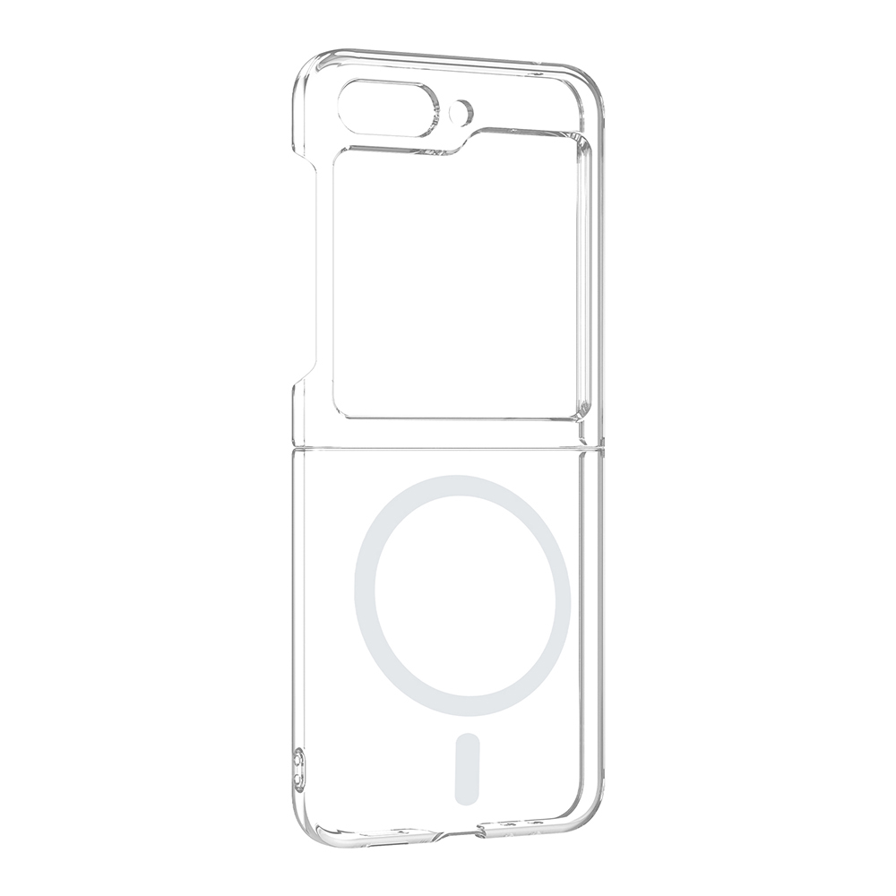 Samsung Samsung Galaxy Z Flip Uyumlu 5 Uyumlu Kamera Korumalı M-Safe Şarj Özellikli Şeffaf Zore London Sert PC Kapak - 1