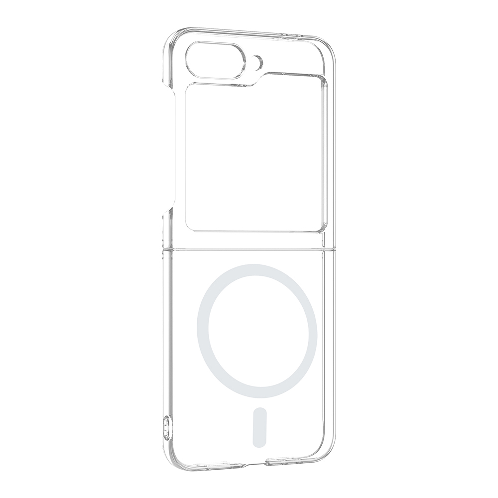 Samsung Samsung Galaxy Z Flip Uyumlu 6 Uyumlu Kamera Korumalı M-Safe Şarj Özellikli Şeffaf Zore London Sert PC Kapak - 1