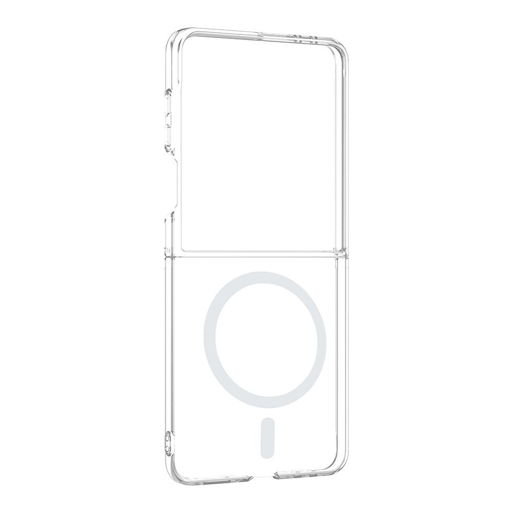 Samsung Samsung Galaxy Z Flip Uyumlu 7 Uyumlu Kamera Korumalı M-Safe Şarj Özellikli Şeffaf Zore London Sert PC Kapak - 1
