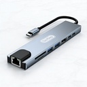 Go Des GD-9218 Type-C Bağlantılı 8in1 USB3.0 + PD + Hdmi 4K Ultra HD + RJ45 + SD/TF Bağlantılı Hub Adaptör - 4
