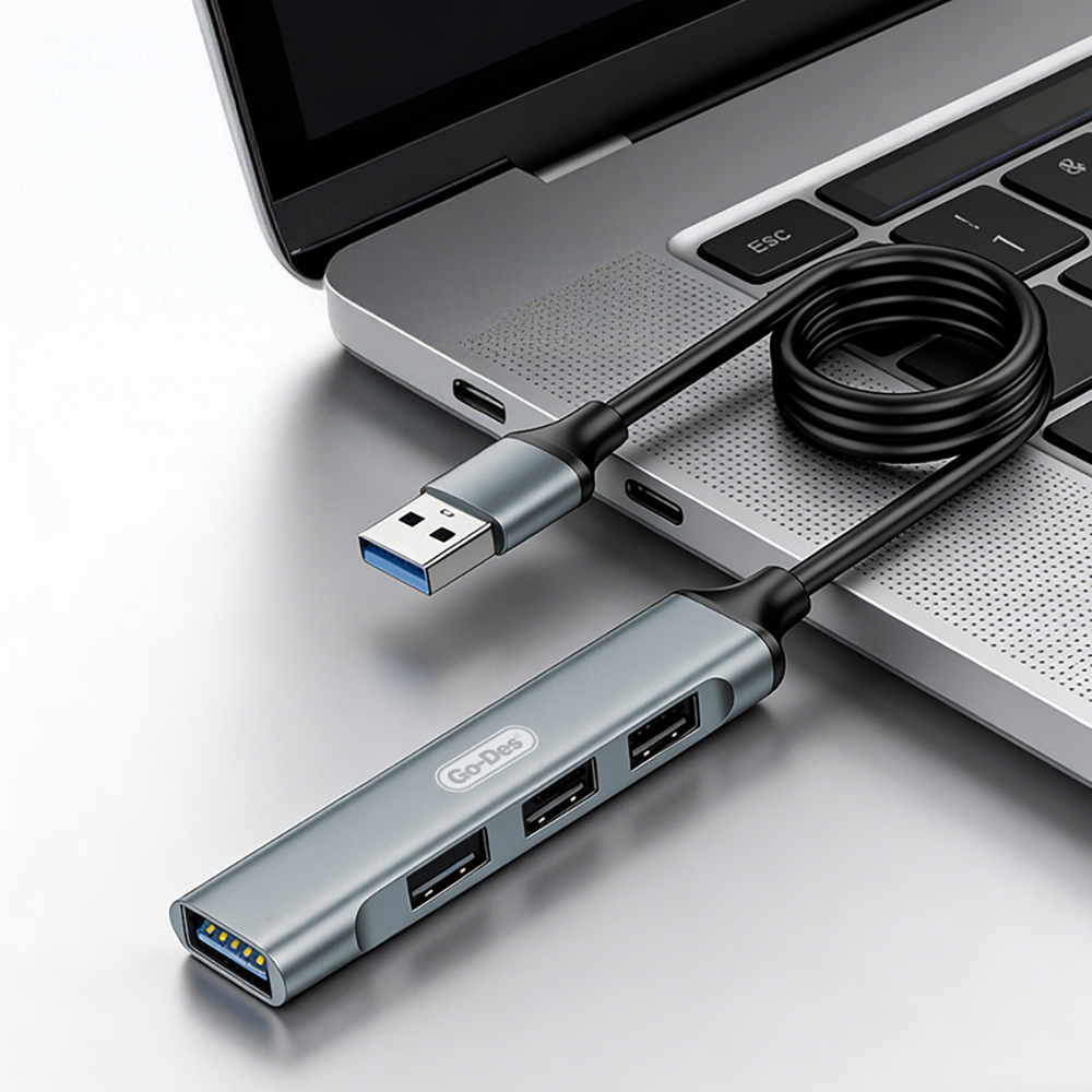 Go Des GD-UC701S USB3.0 + USB2.0 + USB1.1 + USB-A Bağlantılı 4in1 Hub - 1