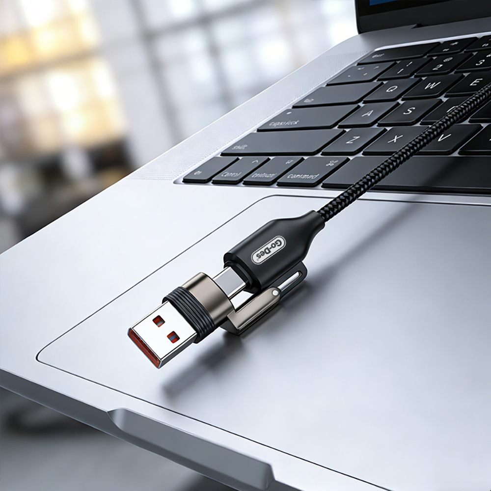 Go Des GD-UC831 4in1 PD Çoklu USB-A + Type-C to Type-C + Lightning Şarj ve Data Kablosu 65W 1.2M - 3
