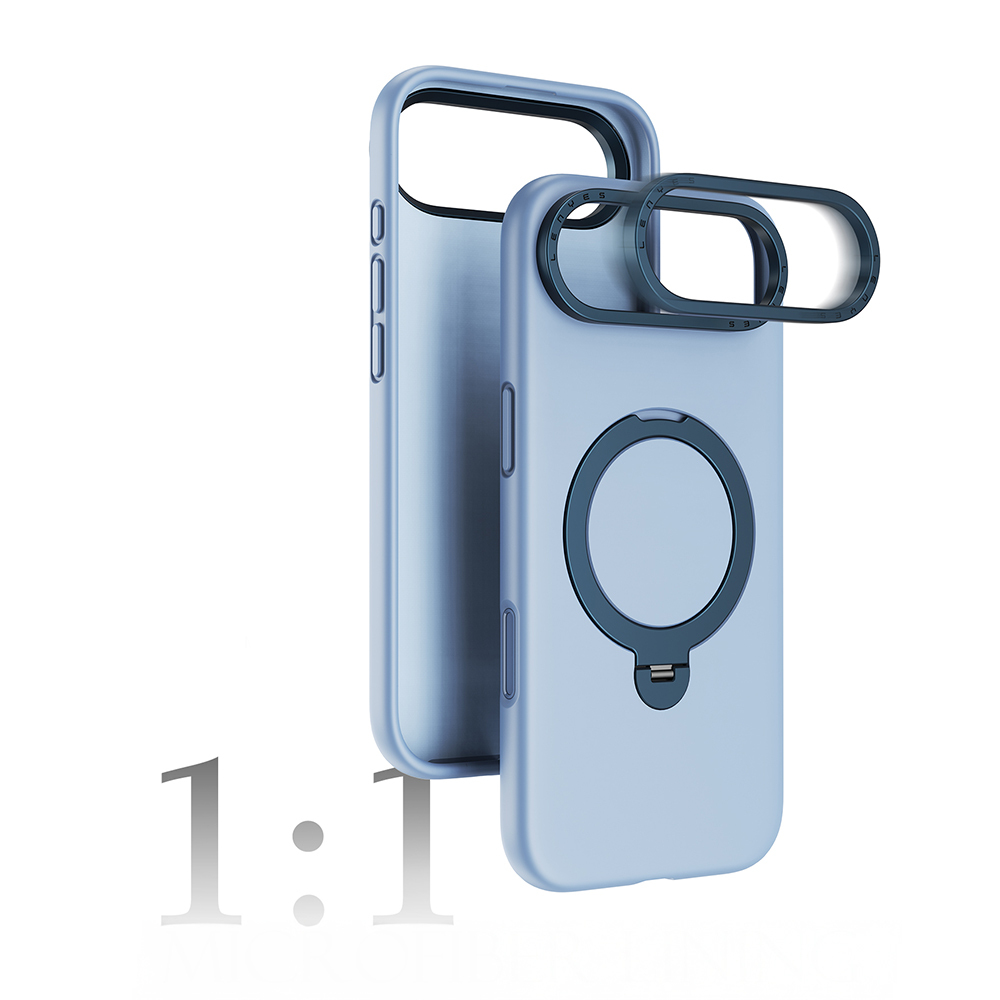 Apple iPhone 17 Uyumlu Air Uyumlu Kılıf M-safe Şarj Özellikli Metal Standlı Sıvı Silikon Lenyes CK223 Kapak - 1