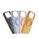 Apple iPhone 17 Uyumlu Pro Uyumlu Kılıf M-safe Şarj Özellikli Metal Standlı Sıvı Silikon Lenyes CK223 Kapak - 5
