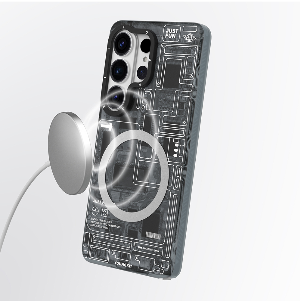 Samsung Samsung Samsung Galaxy S2 Uyumlu6 Uyumlu Ultra Uyumlu Kılıf M-safe Şarj Özellikli Youngkit 360 Derece Standlı Technology Serisi Kapak - 7