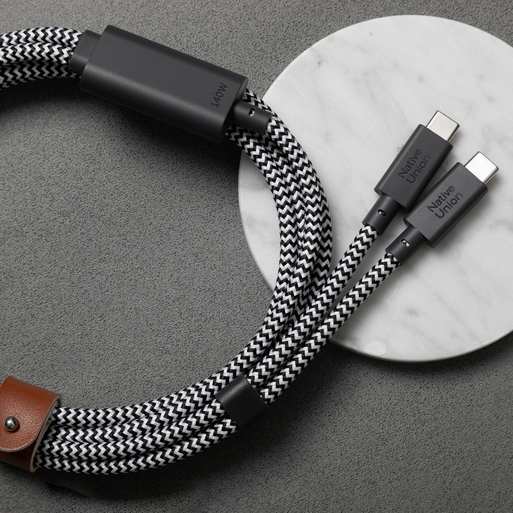 Native Union Belt Serisi PD 2in1 Type-C To Type-C Hızlı Şarj Özellikli Şarj ve Data Kablosu 140W 2M - 5