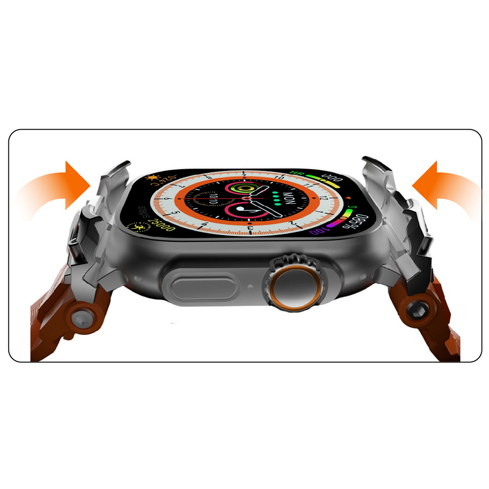 Apple Watch Ultra 49mm Uyumlu Mohseven iWatch Armor Silikon Kordon - 4