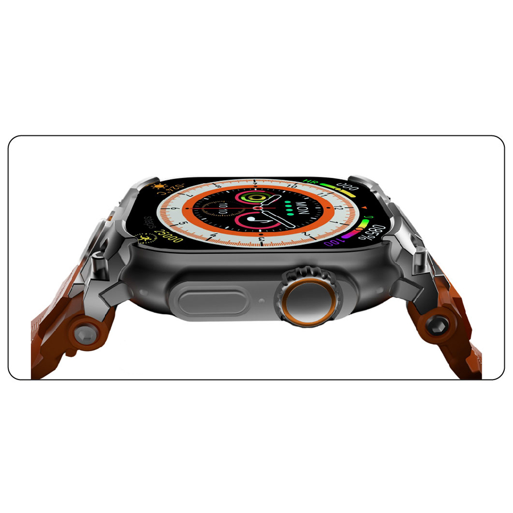Apple Watch Ultra 49mm Uyumlu Mohseven iWatch Armor Silikon Kordon - 5