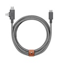 Native Union Belt Serisi Duo Pro Type-C to Type-C - Lightning Şarj Kablosu 240W 2.4M - 1