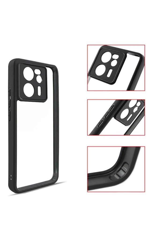Xiaomi Mi 13T Uyumlu Kılıf Kamera Korumalı Şeffaf Arka Yüzey Zore New Roll Kapak