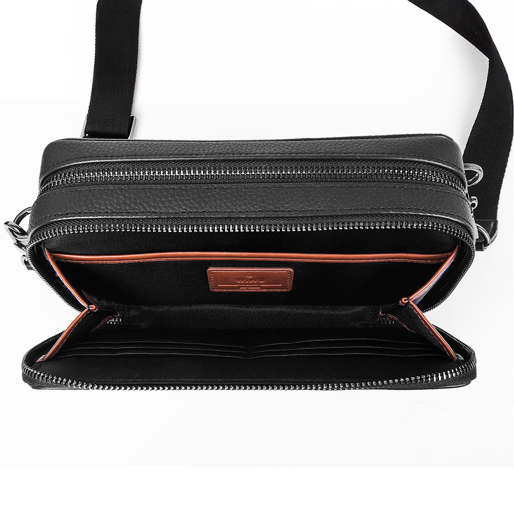 Wiwu Master Genuie Leather Serisi Parmak İzi Kilitli Çok Fonksiyonlu Deri Çapraz Vücut Çantası - 1