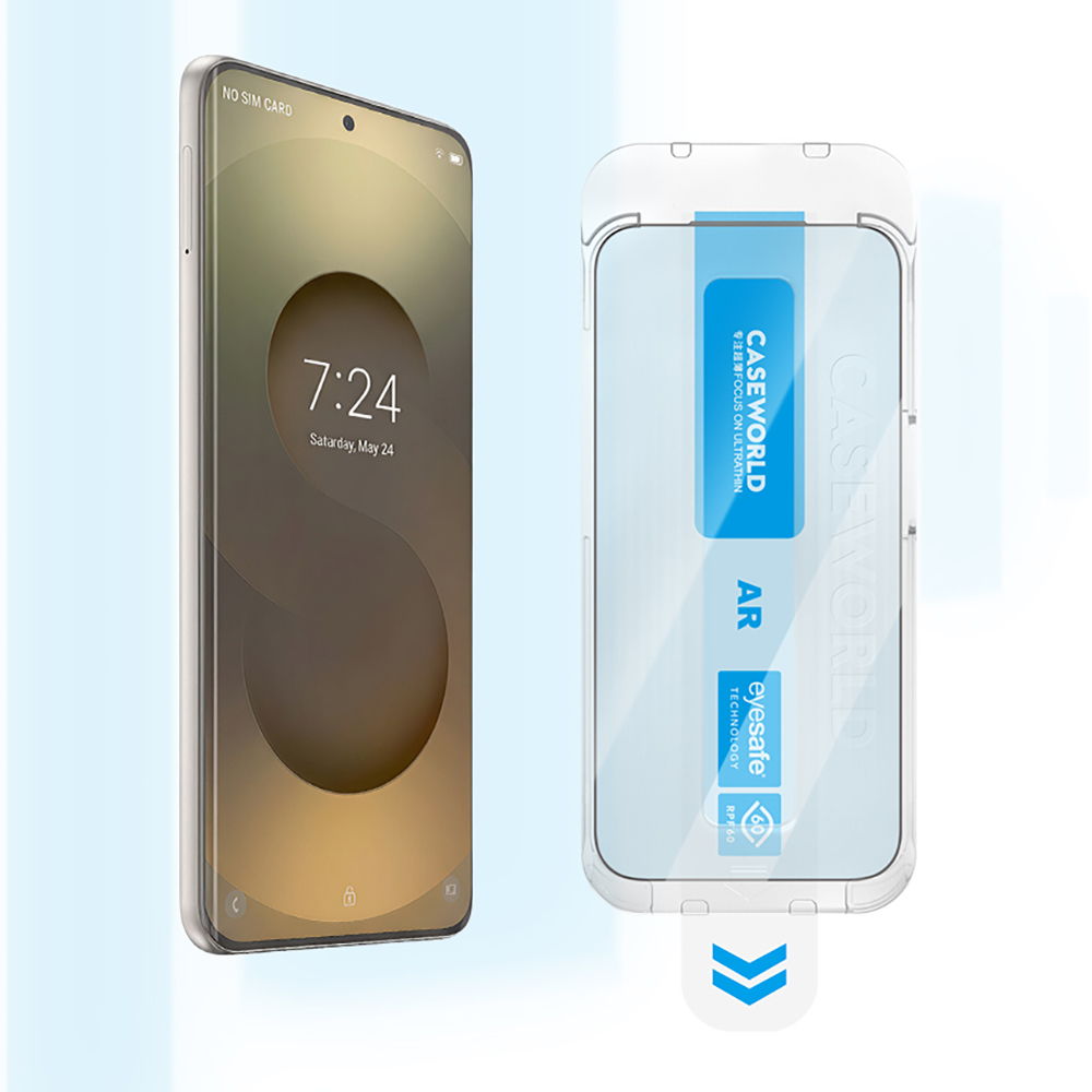 Samsung Galaxy S26 Plus Uyumlu CaseWorld Applicator Serisi 2.5D Eyesafe Mavi Işık Teknolojili 0.25mm Temperli Cam Ekran Koruyucu+ Uygulama Aparatı - 1