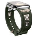 Apple Watch 44mm Uyumlu Kordon Zore KRD-117 Hava Alabilen Delikli Metal Süslemeli Desenli Silikon Kayış - 4