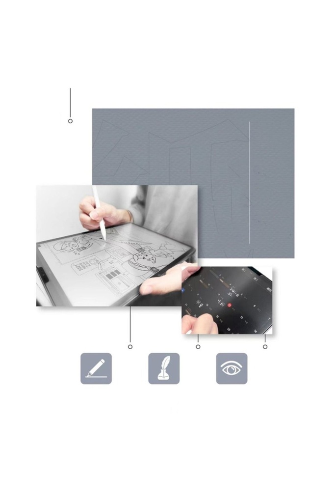 Samsung Galaxy Tab S9 Plus Uyumlu Kağıt Hisli Mat ​​​​​​​​​​​​​​​Zore Paper-Like Ekran Koruyucu
