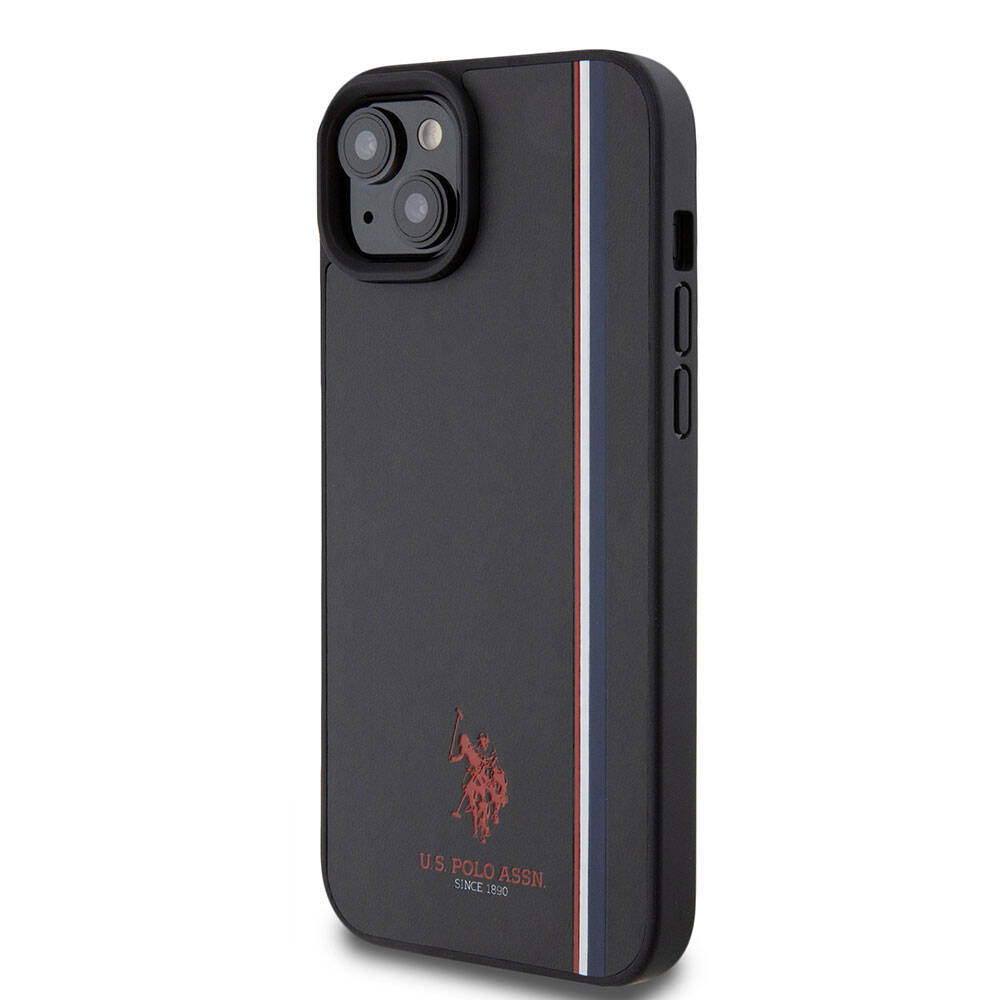 Apple iPhone 15 Uyumlu Kılıf U.S. Polo Assn. Orjinal Lisanslı Üç Renk Şerit Tasarımlı Baskı Logolu Kapak - 22