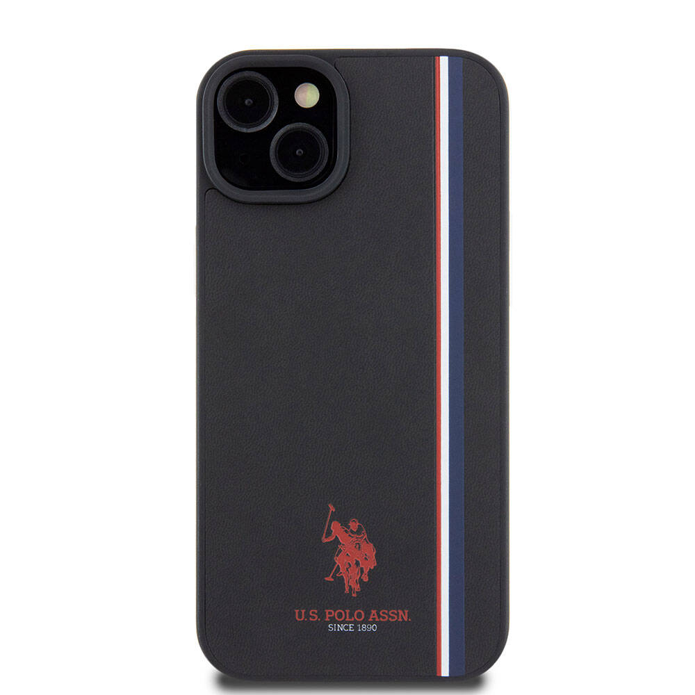 Apple iPhone 15 Uyumlu Kılıf U.S. Polo Assn. Orjinal Lisanslı Üç Renk Şerit Tasarımlı Baskı Logolu Kapak - 23