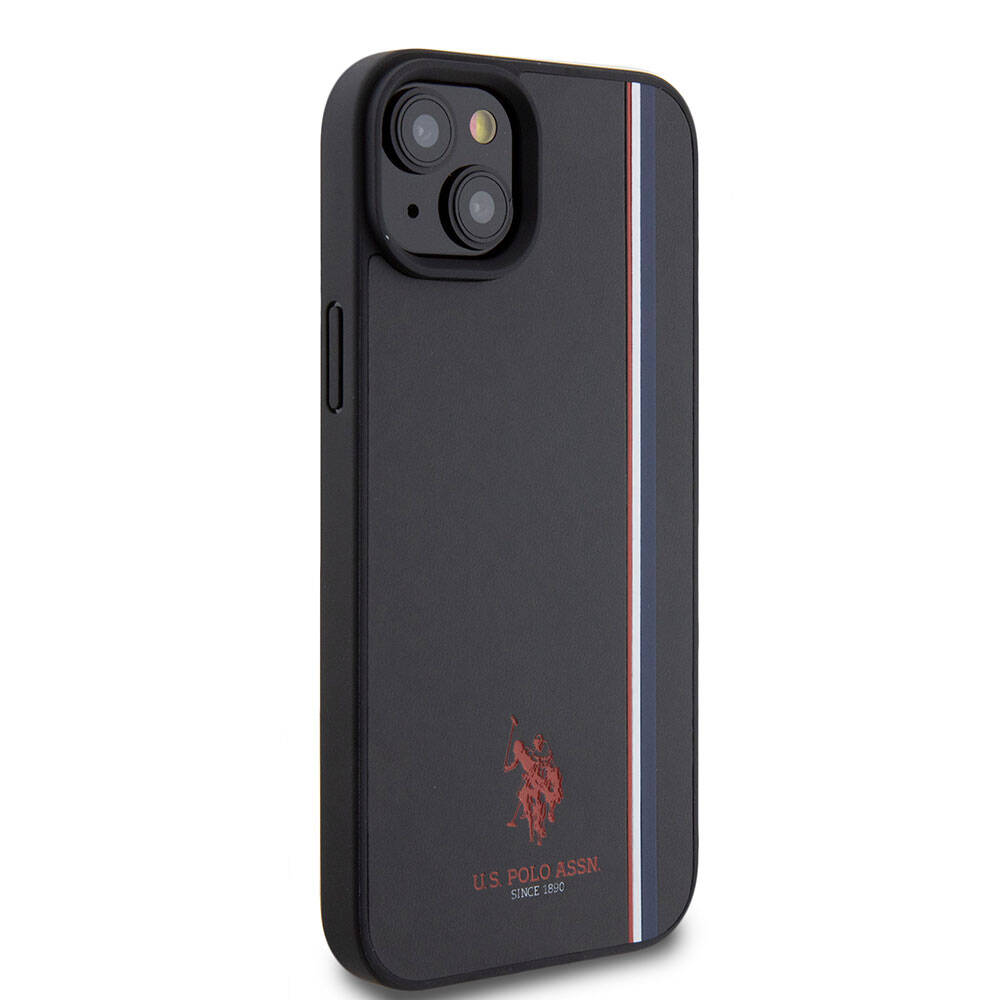 Apple iPhone 15 Uyumlu Kılıf U.S. Polo Assn. Orjinal Lisanslı Üç Renk Şerit Tasarımlı Baskı Logolu Kapak - 24