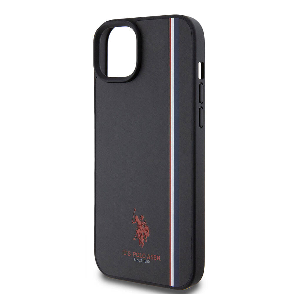 Apple iPhone 15 Uyumlu Kılıf U.S. Polo Assn. Orjinal Lisanslı Üç Renk Şerit Tasarımlı Baskı Logolu Kapak - 26
