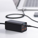 Baseus GaN3 Pro 100W Hızlı Telefon Tablet Macbook Pro Masa Üstü Şarj Aleti + 100W Type C Şarj Kablosu 1m