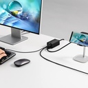 Baseus GaN5 Pro 67W Telefon Tablet Macbook Pro Masa Üstü Hızlı Şarj + HUB ( HDMI + Type-C + Usb-A Data )